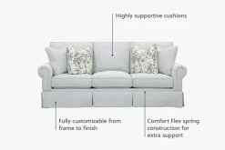 Lillian 88 Inch 3 Seat Sofa
