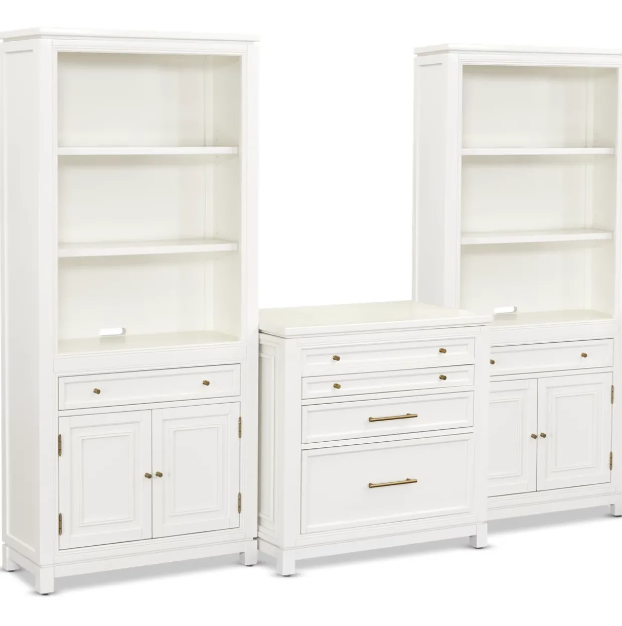 Mabry Bookcase Wall with Lift Top File Cabinet