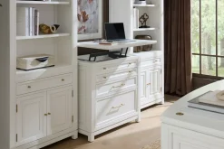 Mabry Bookcase Wall with Lift Top File Cabinet
