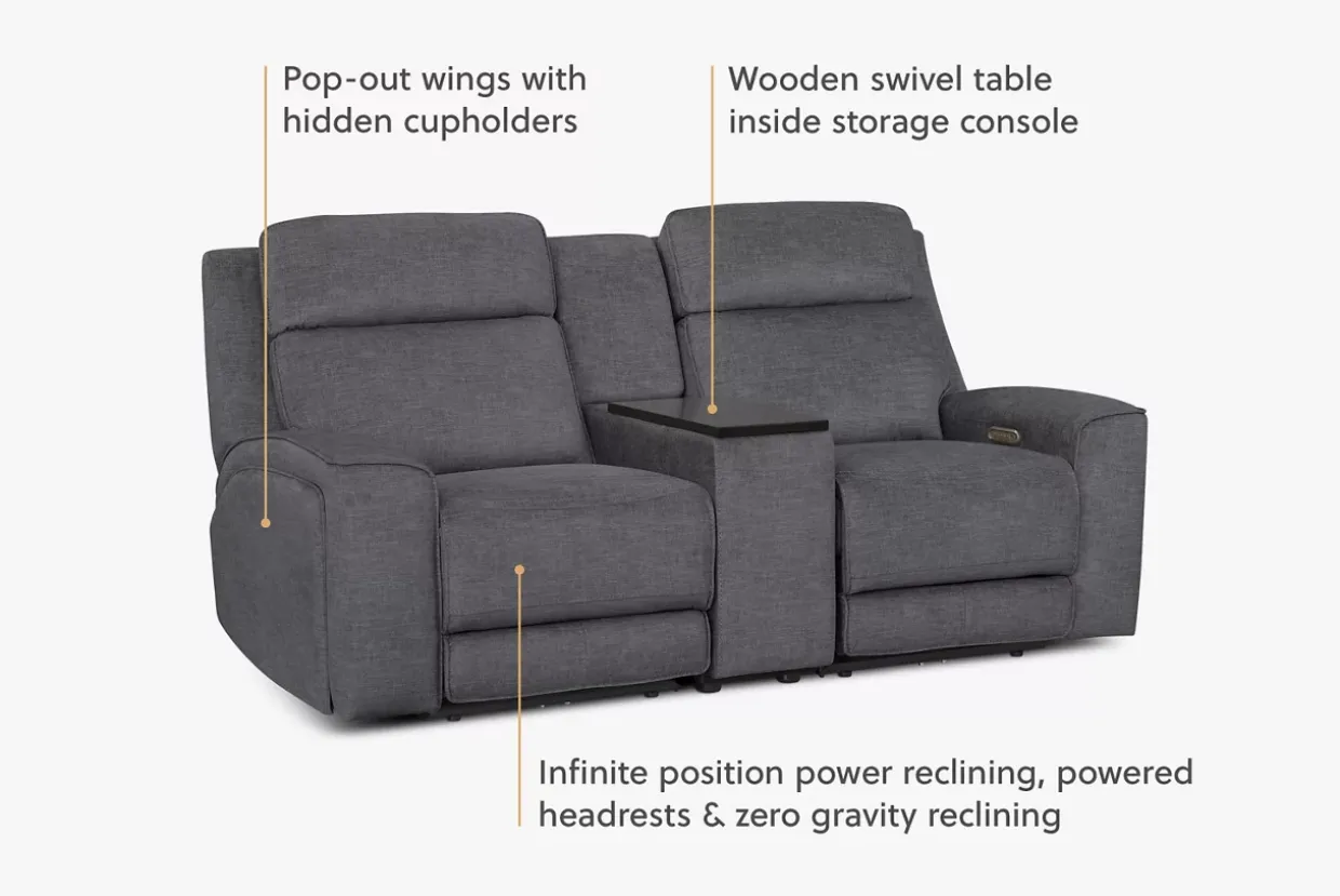 Micah Power Loveseat with Console